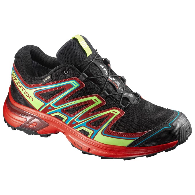 Salomon WINGS FLYTE 2 GTX® Zapatillas Trail Running Hombre - Negras / Rojas Oscuro - Colombia (59876